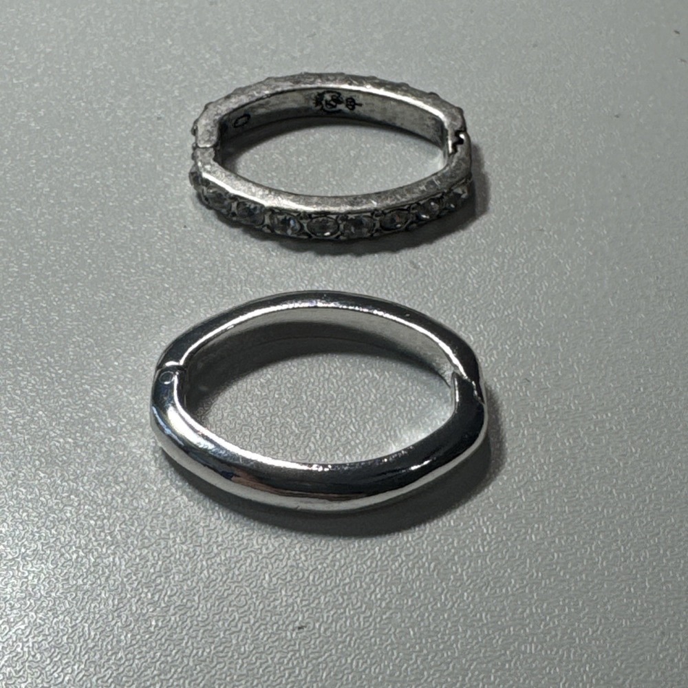 Set of 2 Vintage Pearl Shortener Clips Premier Designs Rhinestone & Silver Tone